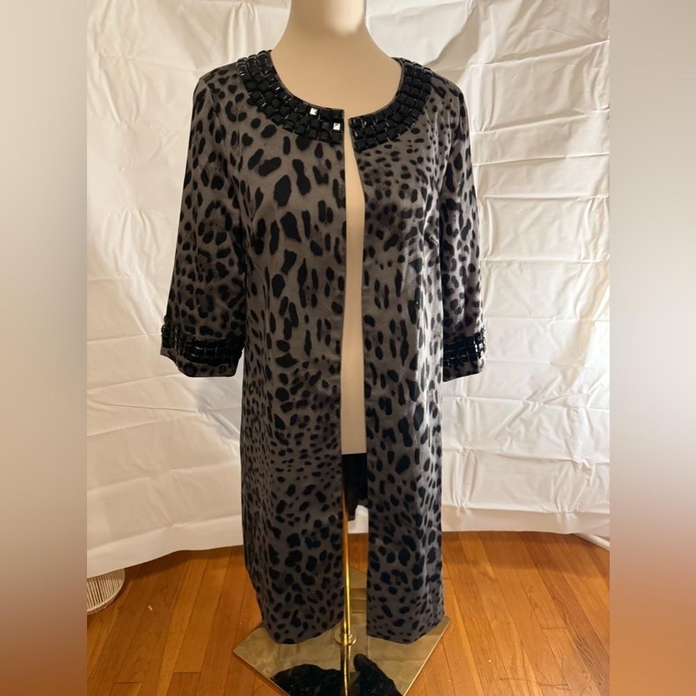 Lady Noiz Gray and Black Blazer Elegant Suit Jacket Medium